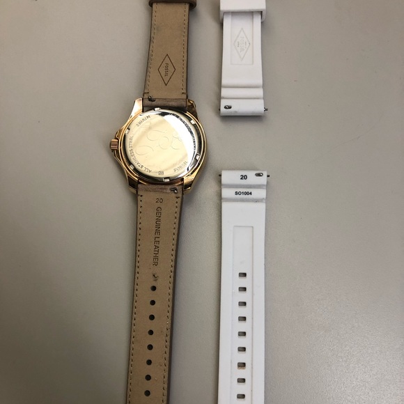 Cecile Multifunction Sand Leather Watch - Picture 4 of 5